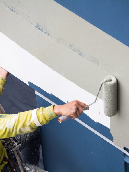 commercial painting contractor working
